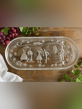 WMF Königskuchenplatte Frosted Glass Serving Tray / Cake Plate 🍇🇩🇪